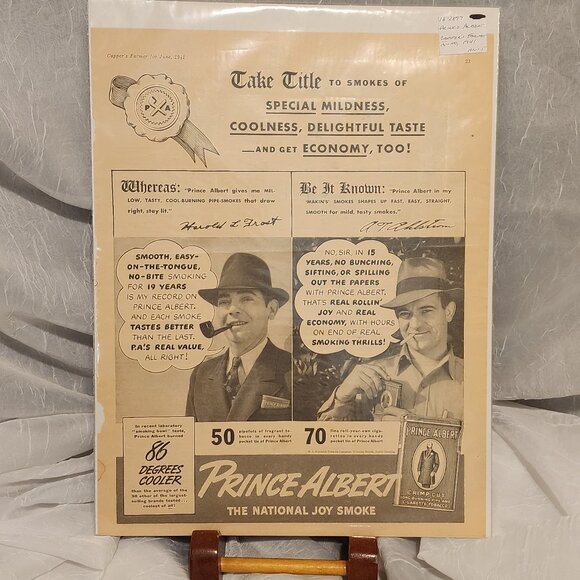 Prince Albert In a Can - VTG 1941 Advertising - Picture 1 of 6